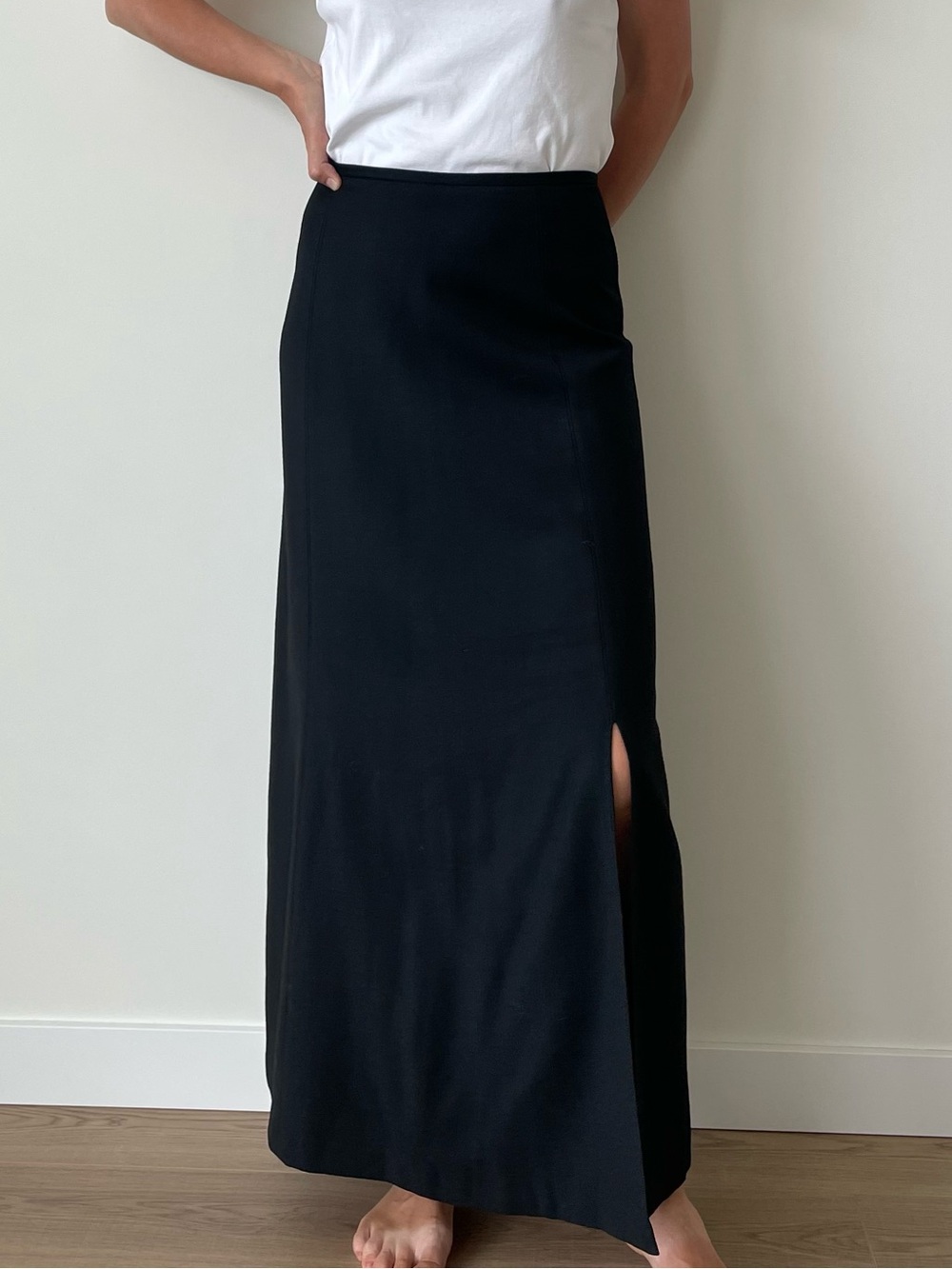 Vintage 90s Jax Separates 100% Wool Maxi Skirt with Slit